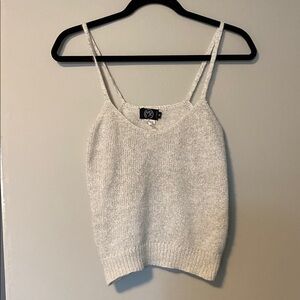 Gray Knit Tank Top M, silk blend